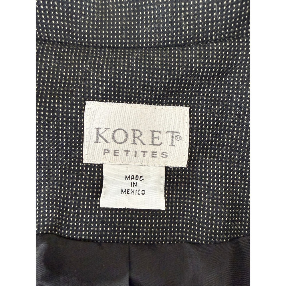 Koret Petites Size 10p Velvet Trim Professional Career Blazer Gray Long Sleeve - Picture 5 of 8